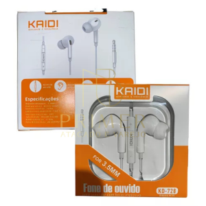 FONE COM FIO BRANCO KAIDI KD 728